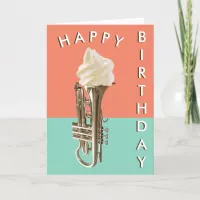  Happy Birthday Funny Music Humor Ice Cream Cornet Card