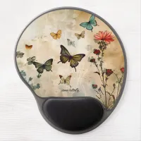 Butterflies and Red Heart Gel Mouse Pad