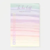 Rainbow Watercolor Brush Strokes To Do List Post-it Notes