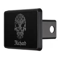 Filigree Goth Day of the Dead Skull  Hitch Cover