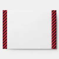 Thin Black Red Diagonal Stripes Envelope
