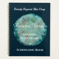 Elegant Blue Green Watercolor Esthetician Planner