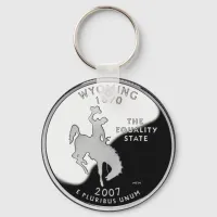 Faux Wyoming State Quarter Keychain