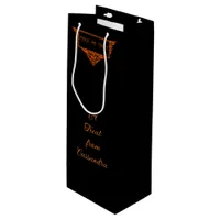 Halloween Pumpkin Orange Trick or Treat  Wine Gift Bag