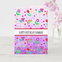 Personalized Butterfly Girl's Happy Birthday  Card