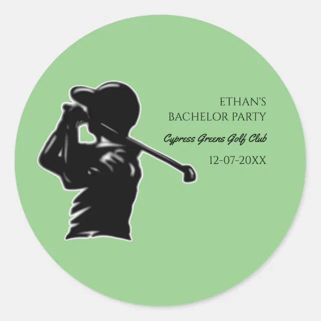 Golfer Bachelor Party Golfing trip Classic Stylish Classic Round Sticker