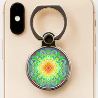 Rainbow Mandala Colorful Abstract Art Phone Ring Stand