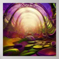 Alien Landscape Lucid Dreaming Tunnel Psychedelic Poster