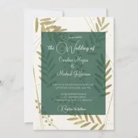 Elegant Timeless Soft Gold Floral Accents Invitation