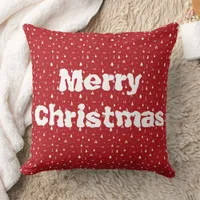 Christmas Trees and Snowflakes Throw Pillow