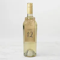 Glittery Gold Glam Table Number Bottle Hanger Tag