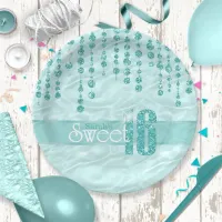 Satin Jewel Sweet Sixteen Teal ID260 Paper Plates