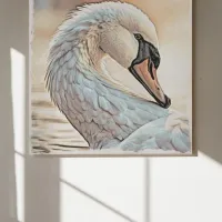 *~* SC1 ethereal White Swan  Wooden Box Sign