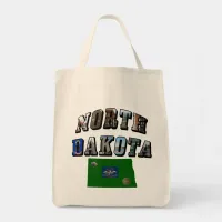 North Dakota Picture Text Tote Bag