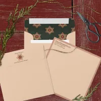 Holly Star Christmas Holiday Envelope