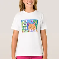 Cats are My Tribe | Orange Cat and Flowers T-Shirt