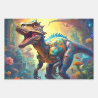 Dinosaur T-Rex Fantasy World  Wrapping Paper Sheets