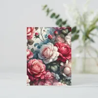 Timeless Rose Floral Charm Postcard