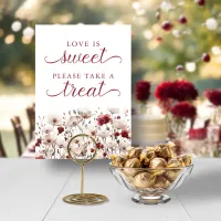 Summer Wildflowers Love is Sweet Favor Sign Invitation
