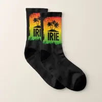 Jamaican Rastafarian IRIE Palm Trees Black Socks