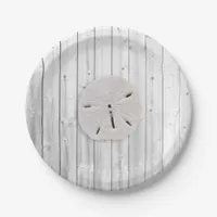 Beach Wood Sand Dollar Paper Plates