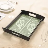 Celtic Knotwork Fish in Green Serving Tray