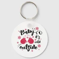 Fun Typography Christmas Keychain