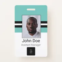 Custom Employee Name, Photo, Bar Code, Logo Badge