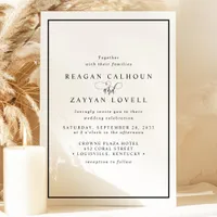 Elegant Black and White Calligraphy Wedding Invitation