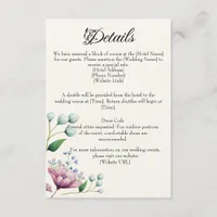 Elegant Floral Wedding Soft Botanical Romance Enclosure Card