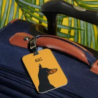 Yellow Doberman Luggage Tag