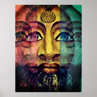 Utopian Psychedelic Egyptian Portrait Poster