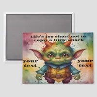 Cute happy colorful funny little goblin creature magnet