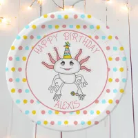 Personalized Axolotl Themed Birthday Party Paper Plates