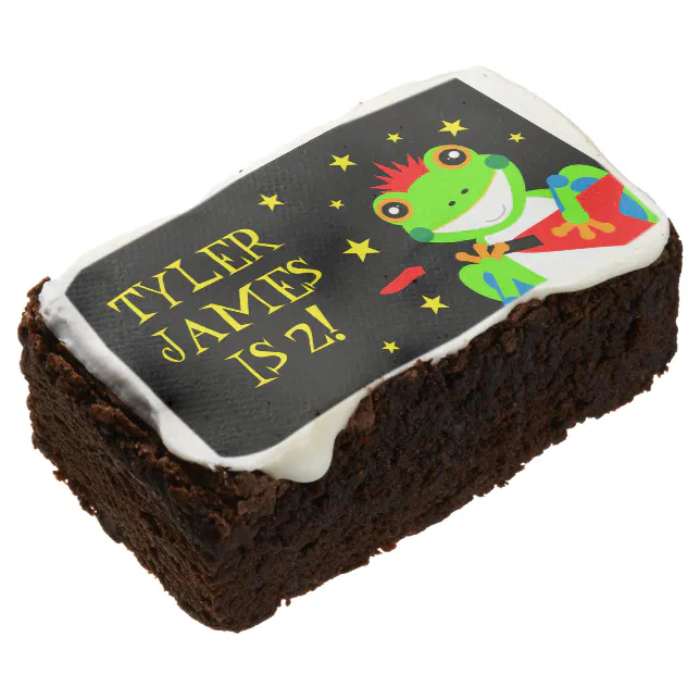 Rockin' Birthday Tree Frog with Red Guitar Brownie