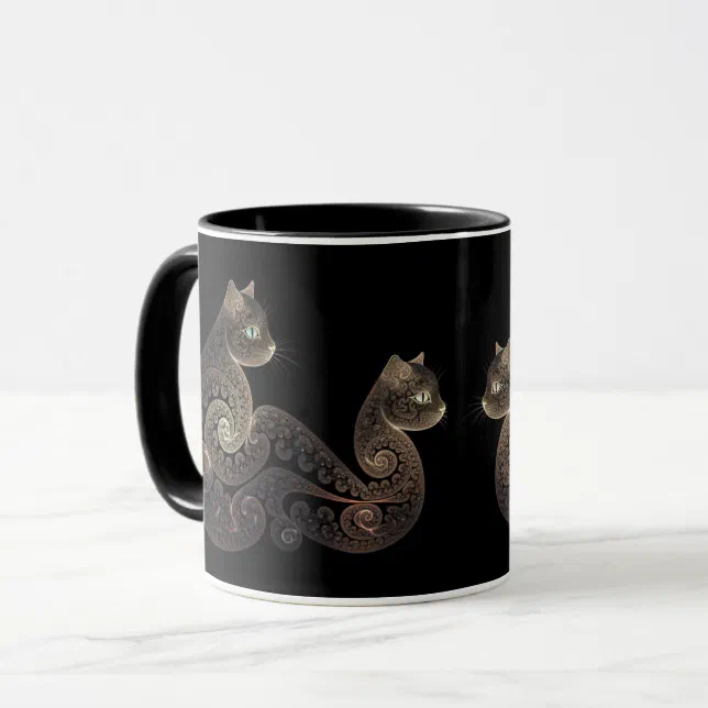 Serpentine fractal cat mug