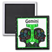 Gemini Art Twins Horoscope Sign Zodiac Astrology Magnet