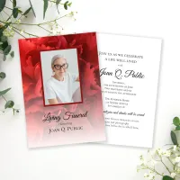 Red Carnation Floral Living Funeral Party Invitation