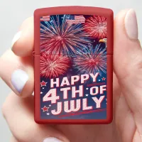 Majestic Eagle Soaring 4th of July Fireworks Zippo Lighter