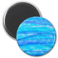 Aqua Blue Abstract Waves  Magnet