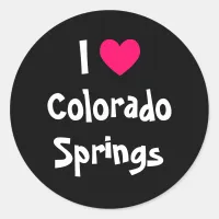 I Love Colorado Springs Classic Round Sticker