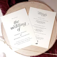 Simple Elegant Romantic All in One Wedding Wedding Invitation