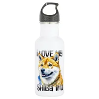 I Love My Shiba Inu | Dog Owner  Stainless Steel Water Bottle