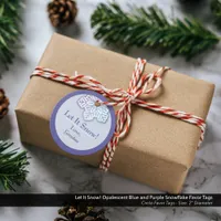 Let It Snow! Opalescent Blue and Purple Snowflake Favor Tags