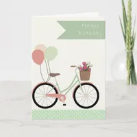 Vintage Bicycle Happy Birthday Wishes Card