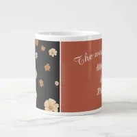 watercolor floral boho earthly color wedding giant coffee mug