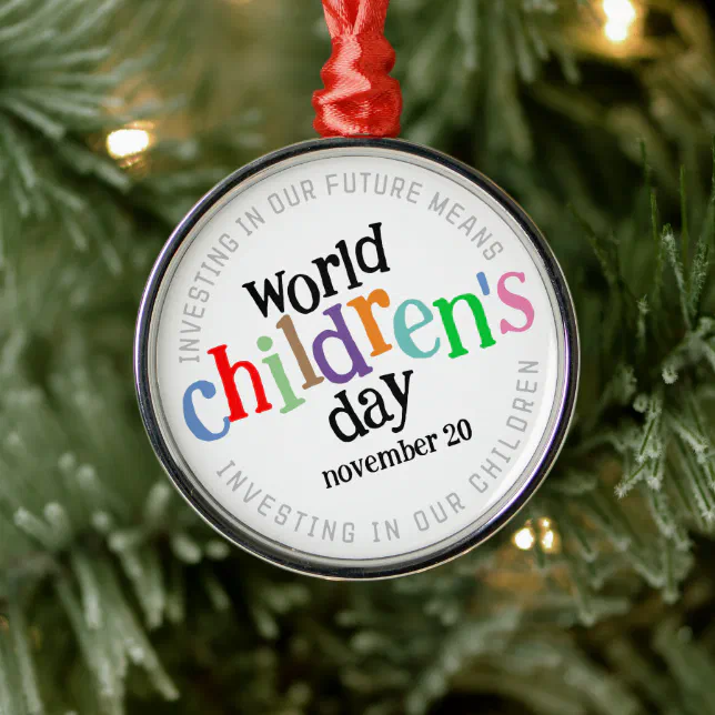  Colorful Happy World Children's Day Metal Ornament