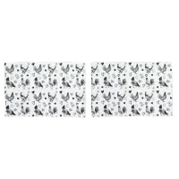 Cute Black and White Cartoon Chickens Pillow Case