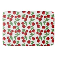 Red Cherries Graphic All Over Pattern Bath Mat