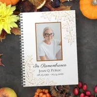 Fall Maple Leaves Funeral Memorial Guest Book